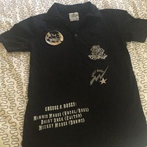 Tokyo Disney polo Mickey band shirt patches rare!